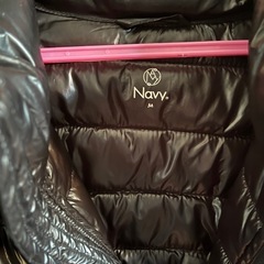 NAVY ライトダウンジャケット　光沢　黒　Mサイズ　の画像