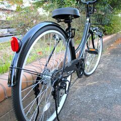 中古自転車 SLICK ママチャリ 自転車 6段ギア 26インチ LEDライト ブラック 通勤 通学 近所のお出掛けなどにの画像