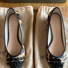 絶対お得‼️pura bianca レオパード柄とネイビーの2足‼️ ローヒール　パンプス23cm ‼️の画像