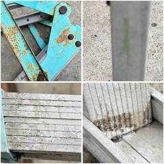 🔷🔶🔷wn1/14 脚立 4尺 5尺 2点セット アルミ 4段 5段 まとめて 梯子 ハシゴ はしご兼用 足場 高所作業 造園 電工 大工 ★直接引取限定◎🔷🔶🔷の画像