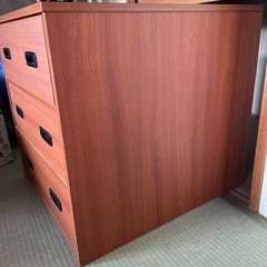 3段 洋服ダンス 仕切りあり 収納 キャビネットの画像