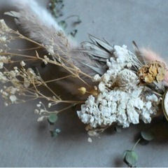 真鍮フレームのドライフラワーリース＊クリスマス／誕生日／インテリアにの画像