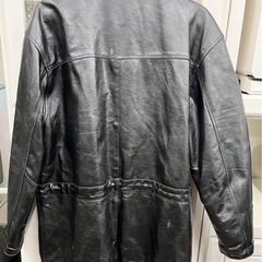 M【中古品】EQUITUM 牛革 本革 レザー ジャケット メンズ M 黒 ヴィンテージ アウターの画像