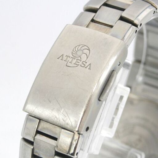 動作品 CITIZEN ATESSA Eco-Drive ソーラー電波式腕時計 H410-T003788 電池交換推奨 要針位置調整 TITANIUM 3針 デイト 札幌市 清田区 平岡