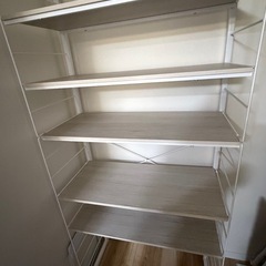 ニトリ 突っ張り壁面収納 Nポルダディープ(ホワイトウォッシュ)　の画像