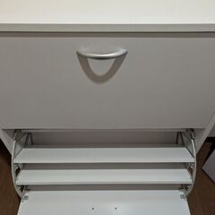 【美品】シューズボックス ホワイト スリム型の画像