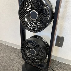 【26日まで】おしゃれな3連タワーファン（サーキュレーター）木目調パネル ※千駄ヶ谷引取の画像