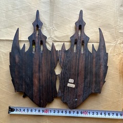 インテリア　バリ土産？木彫りの壁掛け　うちわの画像