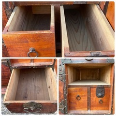 M1122707N 宮城県 引き取り 仙台箪笥 時代箪笥 装飾金具 タンス 古家具 伝統的工芸品 レトロ 家具 引き出し インテリア 当時物 中古品 現状品の画像