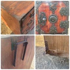 M1122707N 宮城県 引き取り 仙台箪笥 時代箪笥 装飾金具 タンス 古家具 伝統的工芸品 レトロ 家具 引き出し インテリア 当時物 中古品 現状品の画像