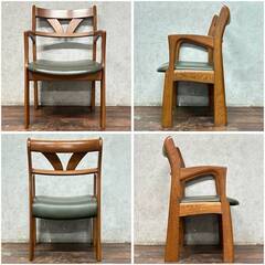 🔷🔶🔷WN1/５ダイニングチェア 2脚 セット W48×D48×H79cm 椅子 チェア リビング 店舗 カフェ ヴィンテージ アンティーク レトロ ★直接引取歓迎🔷🔶🔷の画像