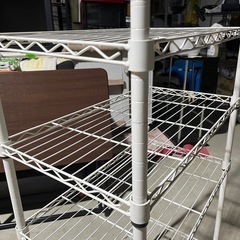 メタルラック　スチールラック　７段　ホワイト　キャスター付きの画像