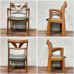 🔷🔶🔷WN1/4 ダイニングチェア 2脚 セット W48×D48×H79cm 椅子 チェア リビング 店舗 カフェ ヴィンテージ アンティーク レトロ ★直接引取歓迎🔷🔶🔷の画像