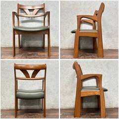 🔷🔶🔷WN1/4 ダイニングチェア 2脚 セット W48×D48×H79cm 椅子 チェア リビング 店舗 カフェ ヴィンテージ アンティーク レトロ ★直接引取歓迎🔷🔶🔷の画像