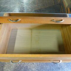 【JM893】ステンレス天板 ワゴン 幅約62.5cm 高さ約71cm キャスター付きの画像