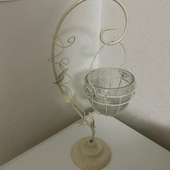 アイアンキャンドルホルダー&ガラスプレートの画像