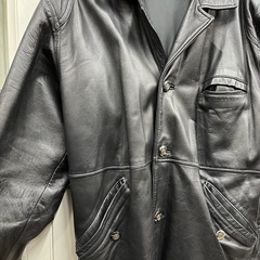 M【中古品】 CLIENTI UOMO 羊革 ラム レザー ジャケット コート メンズ 黒 アウターの画像