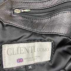 M【中古品】 CLIENTI UOMO 羊革 ラム レザー ジャケット コート メンズ 黒 アウターの画像