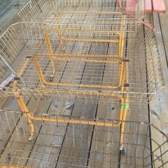 昭和レトロ　ワイヤーワゴン　キャスター付　店舗什器　超シャビージャンクガーデン3台の画像