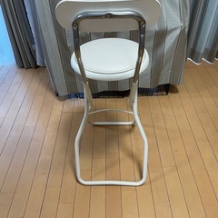 背もたれ付き カウンターチェア ハイチェア ホワイトの画像