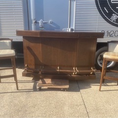 （1122u3）希少　karimoku カリモク　domani ドマーニ　モーガントン　バーカウンター　カウンターチェア2脚　ヒッコリーブラウン　一宮市の画像