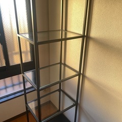 【引き取り】IKEA イケア　ヴィットショー　棚　ガラス　コレクションケース　黒の画像