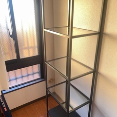 【引き取り】IKEA イケア　ヴィットショー　棚　ガラス　コレクションケース　黒の画像