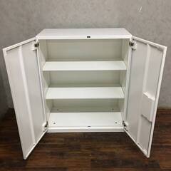 🔷🔶🔷【在庫多数】ww4/4 okamura 両開き 書庫 鍵付き W90×D45×H105cm ローキャビネット 棚 収納 収納棚 オフィス 店舗 事務 オフィス家具 ★直接引取歓迎◎🔷🔶🔷の画像