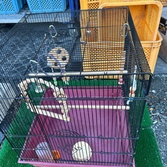 鳥カゴ　特大鳥カゴ　高さ55幅45奥45 付属品　 止まり木2本　 餌入れ　水皿 その他おもちゃなどの画像