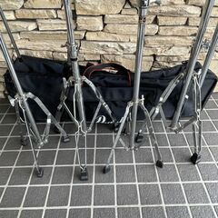 シンバルスタンド 4本まとめ ソフトケース付き Pearl パール 25K 北3の画像