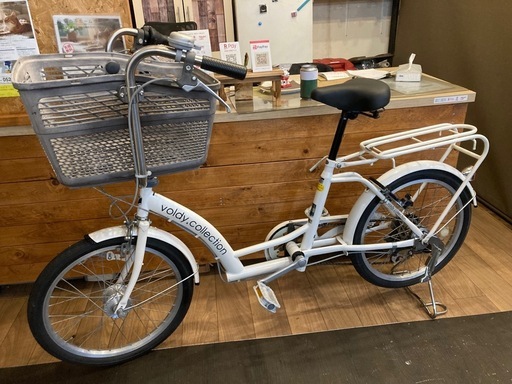 【後輪タイヤ・後輪チューブ新品！子供乗せチャイルドシート取り付け可能自転車】 LEDオートライト　6段変速　20インチ　ホワイト