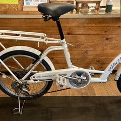 【後輪タイヤ・後輪チューブ新品！子供乗せチャイルドシート取り付け可能自転車】 LEDオートライト　6段変速　20インチ　ホワイトの画像