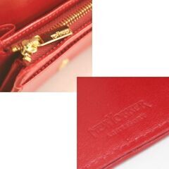 レディース 折り財布 NEWYORKER NYP124 レッド 牛革 ハウスタータン柄 クロスデザイン 札幌市 清田区 平岡の画像