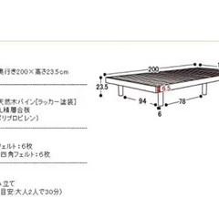すのこセミダブルベッドフレーム＋GOKUMINセミダブルマットレスセット｜通気性抜群・快適睡眠！の画像