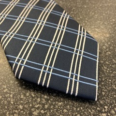 M2511-361 CLUB LAMER ネクタイ チェック柄 ブルー系 未使用品の画像