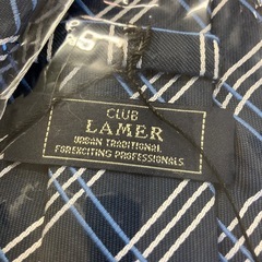 M2511-361 CLUB LAMER ネクタイ チェック柄 ブルー系 未使用品の画像