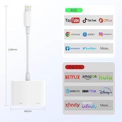 ipad iphone HDMIケーブル 変換アダプタ スマホ テレビの画像