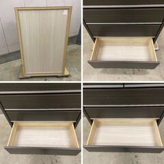 J7P2452 NITORI ニトリ ハイ チェスト タンス 6段 フラビア 3 86HC 箪笥 収納 衣類 衣装 ケース ダーク ブラウン インテリア 家具 洋ダンス 現状の画像