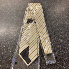 M2511-363 CLUB LAMER ネクタイ ストライプ レジメンタル イエロー系 未使用品の画像