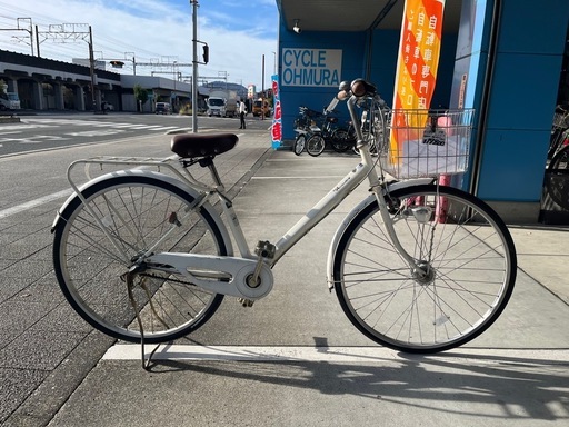 【大人用】整備済 サイモト 27型アベニュー 中古自転車 白色 <自転車のオオムラ 静岡店>