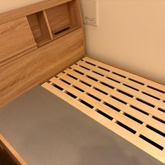 シングルベッド 収納付き ベッドフレーム コンセント付き USBポート付き 引き出し付きの画像