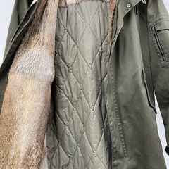 【中古品】美品 STRASBURGO &WORKS　モッズコート ラビットファー ラクーンファー 取り外し可能 ロングコート ファーコート メンズ アウターの画像