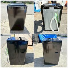 【❗️✨一人暮らしに最適✨❗️】高年式✨ YAMADA 全自動洗濯機 5.5kg  2024年製 ブラック ✨簡易清掃・動作確認済み❗️の画像