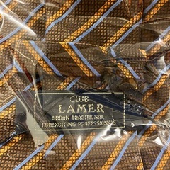 M2511-364 CLUB LAMER ネクタイ ストライプ レジメンタル ブラウン系 未使用品の画像