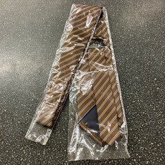 M2511-364 CLUB LAMER ネクタイ ストライプ レジメンタル ブラウン系 未使用品の画像