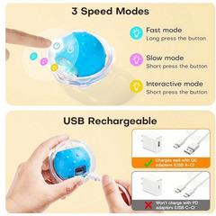 猫用ハンティングおもちゃセット、電動猫ボールおもちゃ、USB充電式、LEDライト付きの画像