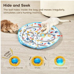 猫用ハンティングおもちゃセット、電動猫ボールおもちゃ、USB充電式、LEDライト付きの画像