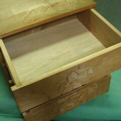 収納棚　未塗装　天然木　引出し３段　DIY　W350　D]300　H380の画像