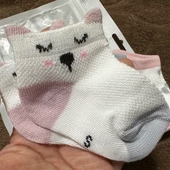 【未使用】可愛いベビーソックス 4足セット 7-9cm ピンク (女の子用)の画像