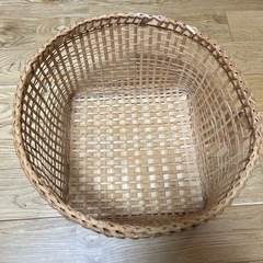 収納カゴ バスケット 深型　おしゃれ ナチュラル 直径約35cmの画像